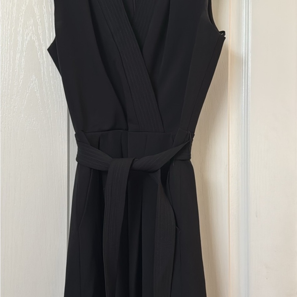 White House Black Market Elegant Black Wrap Midi Dress